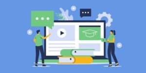 Interface utilisateur d’un logiciel de création de formation en ligne, illustrant les outils pour concevoir des modules e-learning interactifs et personnalisés