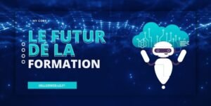 Illustration représentant la croissance des plateformes de formation digitale et leur impact sur l’apprentissage moderne